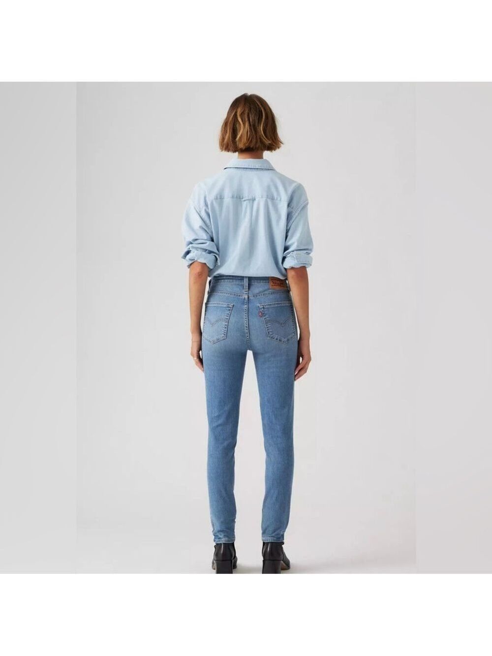 Levi's 721 High Rise Medium Wash Stretch Skinny Jeans - Picture 6 of 15